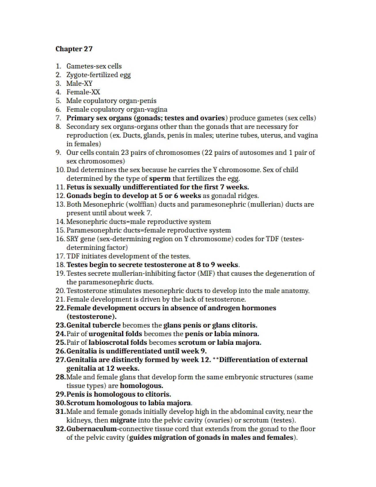 Outline for Final Exam
