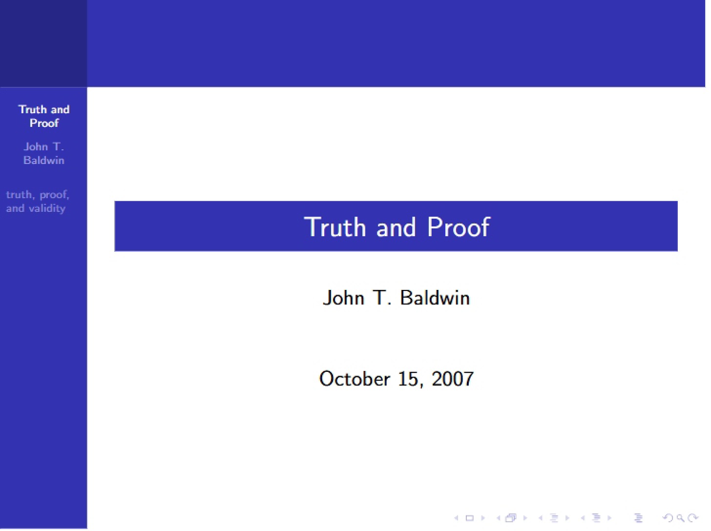 Proof and Truth