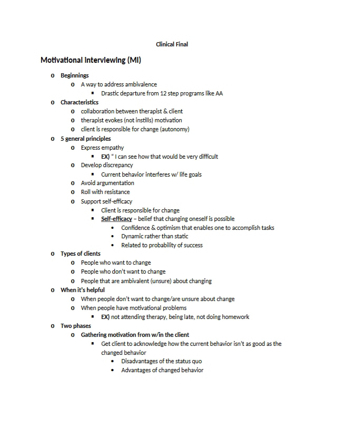 Final Examination in Clinical Psychology