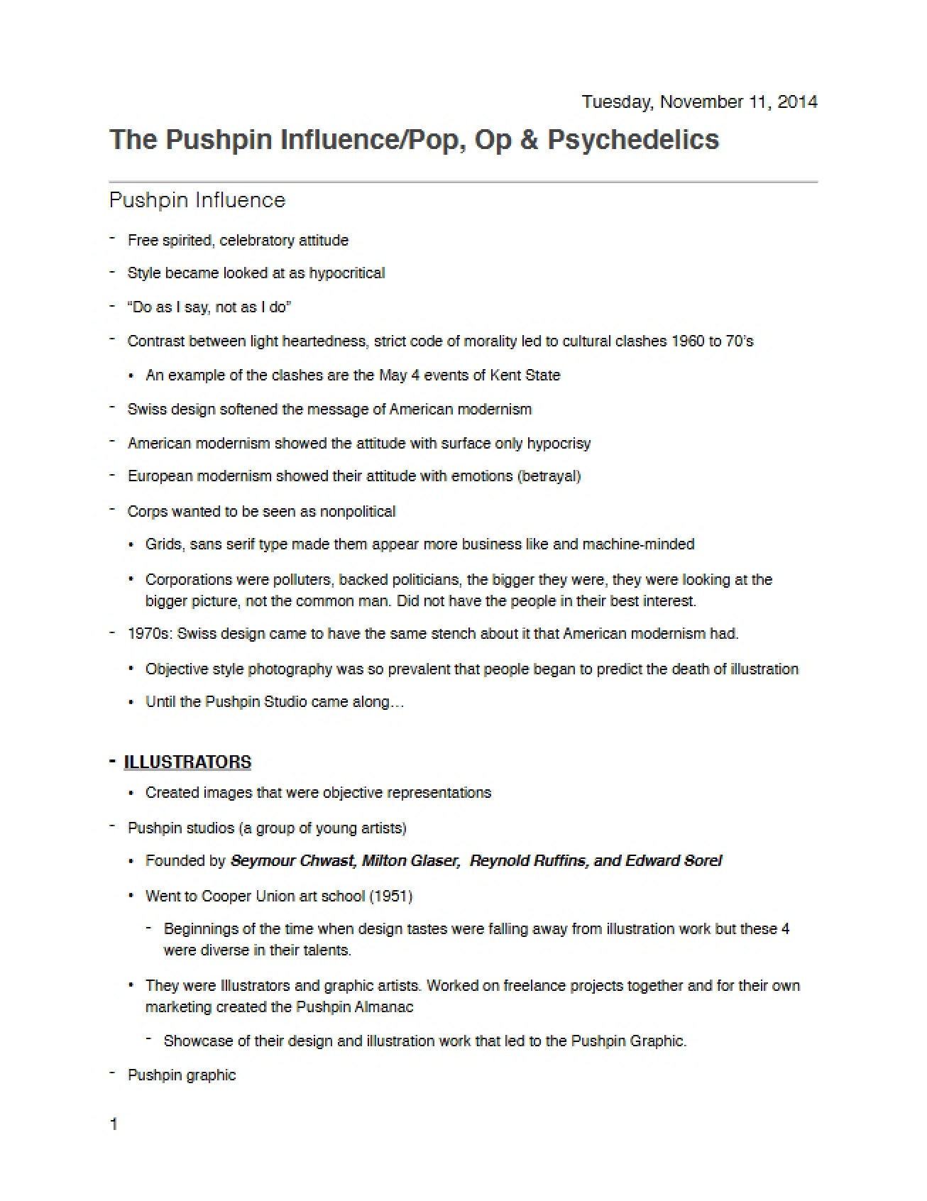 Influence of the Pushpin Studio on Design