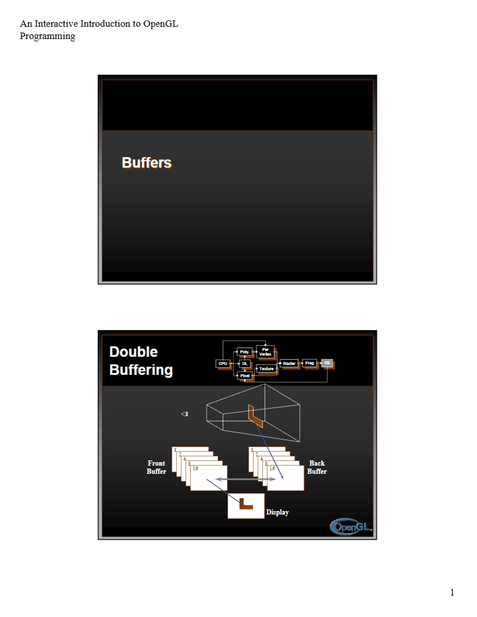 Buffers for Interactive Graphics