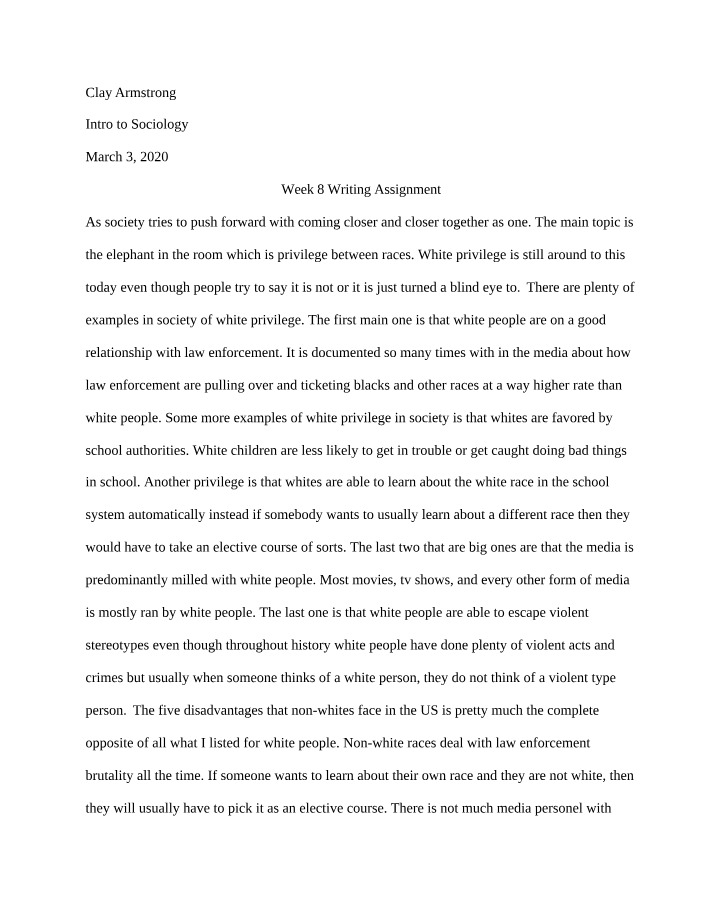 Writing Assignment for Week 8