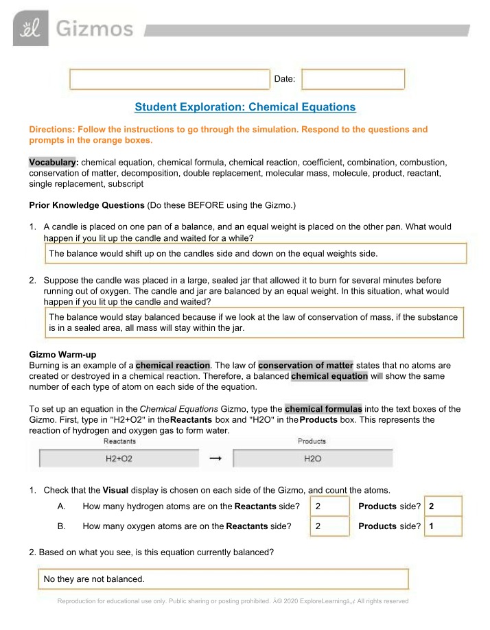 Balancing and Counting Atoms in Chemical Equations