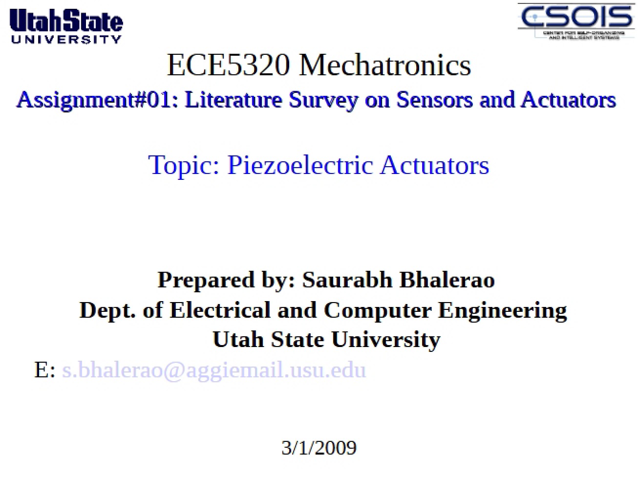 Actuators using Piezoelectricity