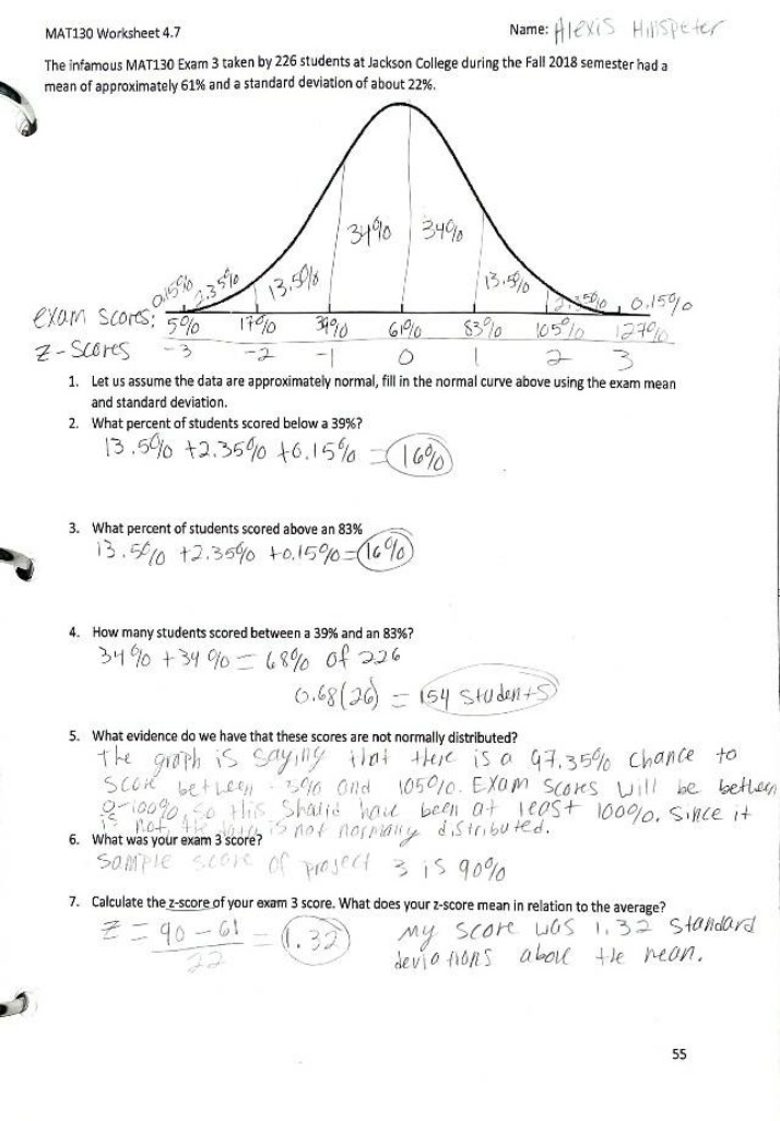 Worksheet 4.7 for MAT130