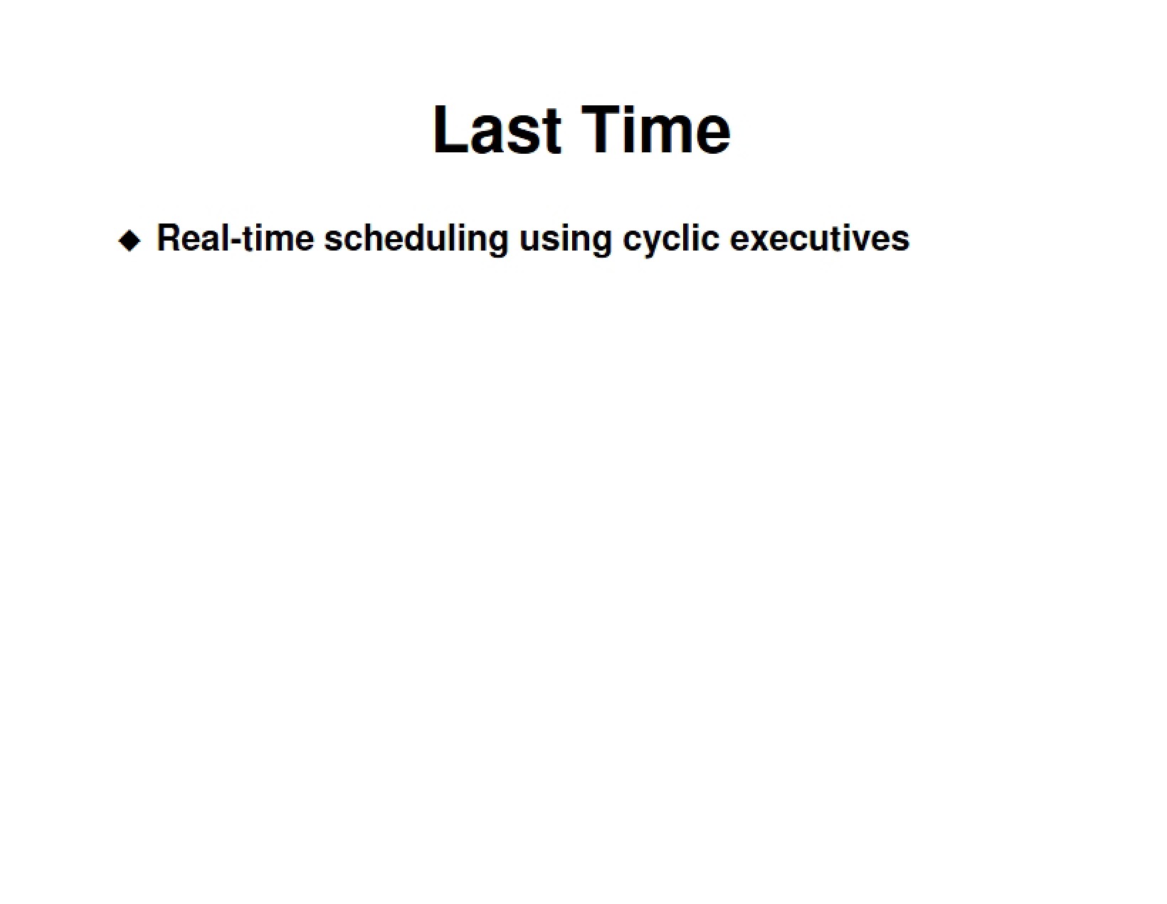 Scheduling in Real-Time