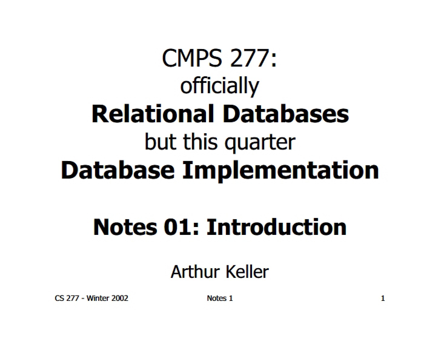 Implementing Databases