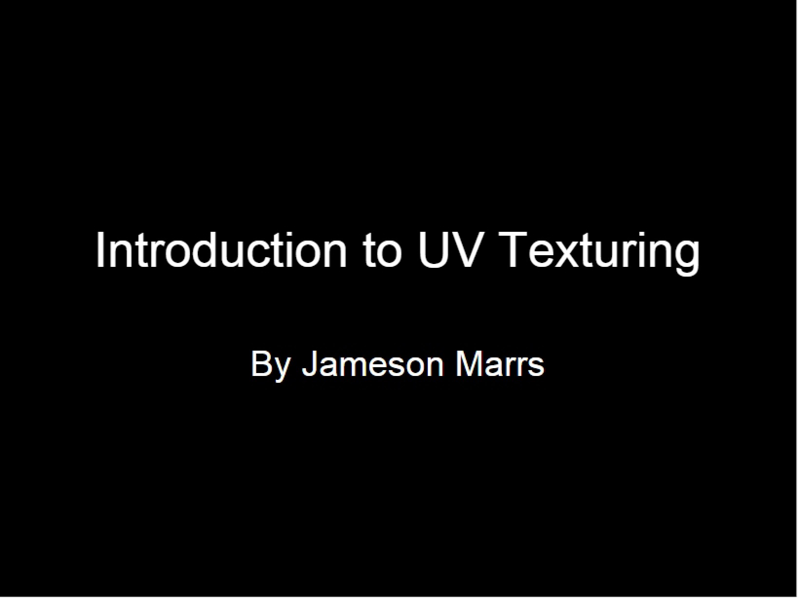 UV Texturing Intro