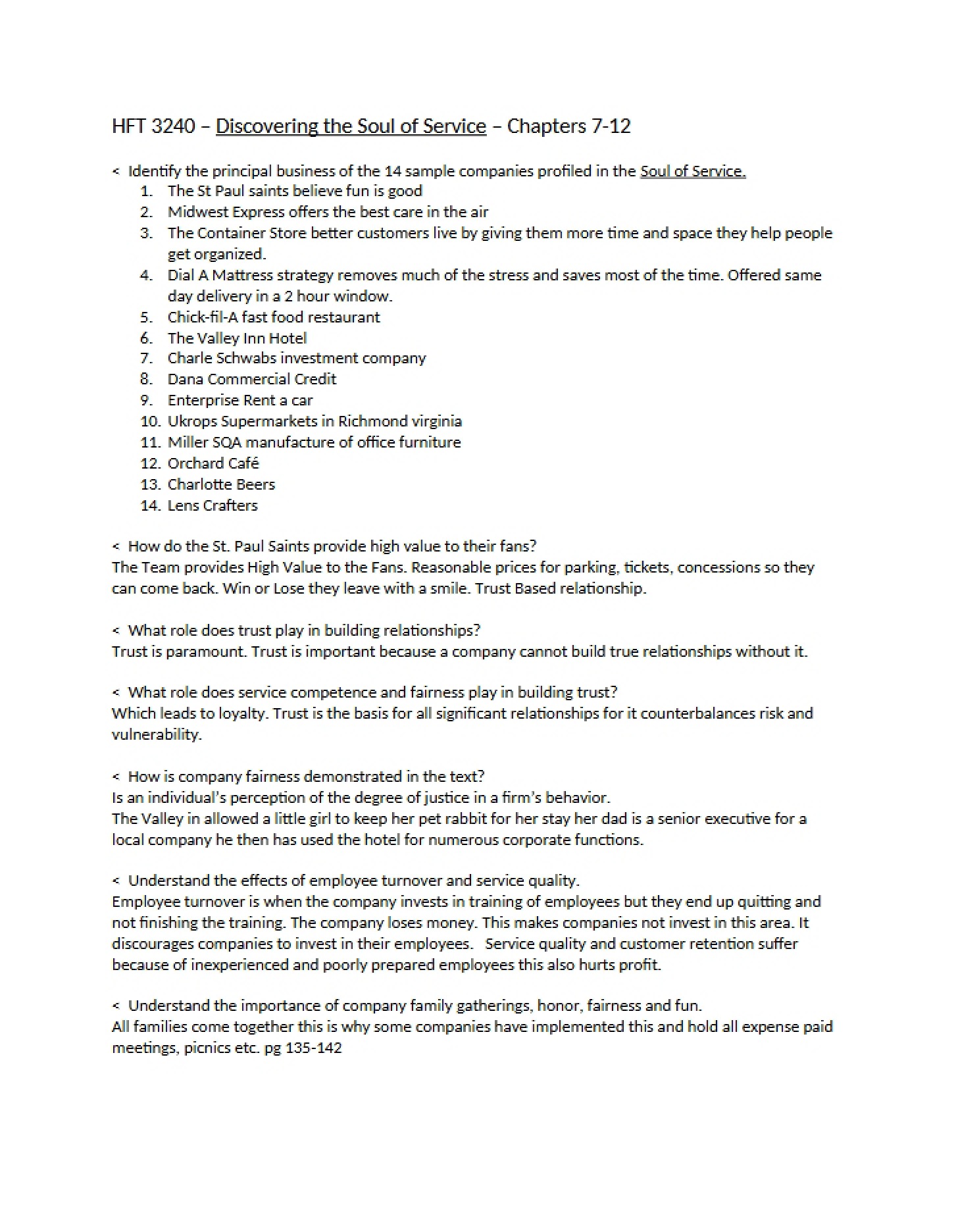 Exploring Fundamental Service Principles