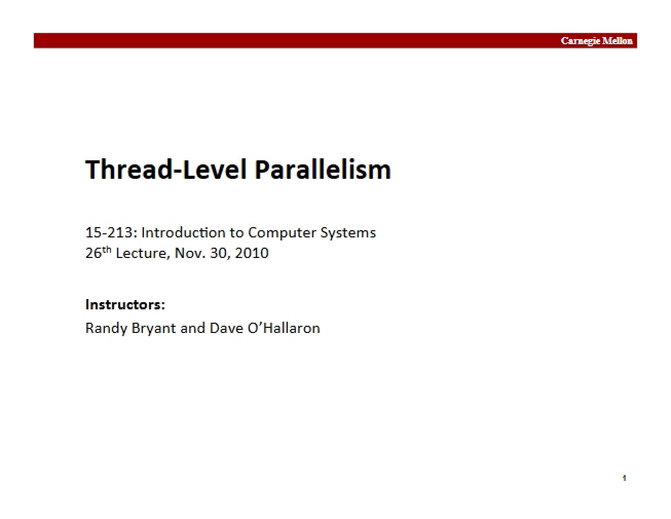 Parallelism at the Thread Level