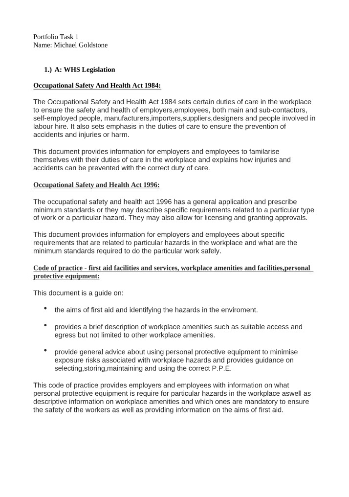 Manual for WHS Induction