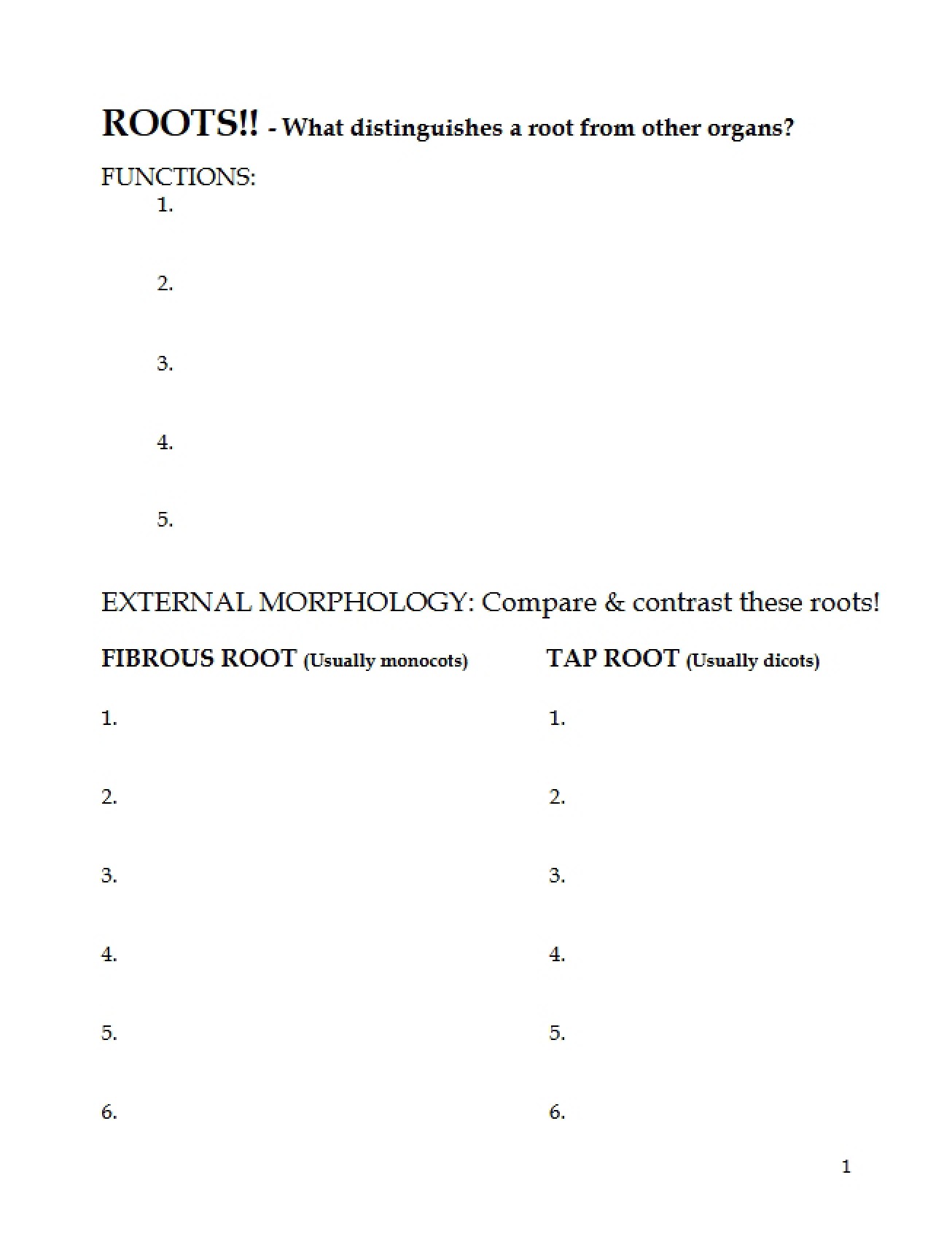 Lecture Pages on Roots