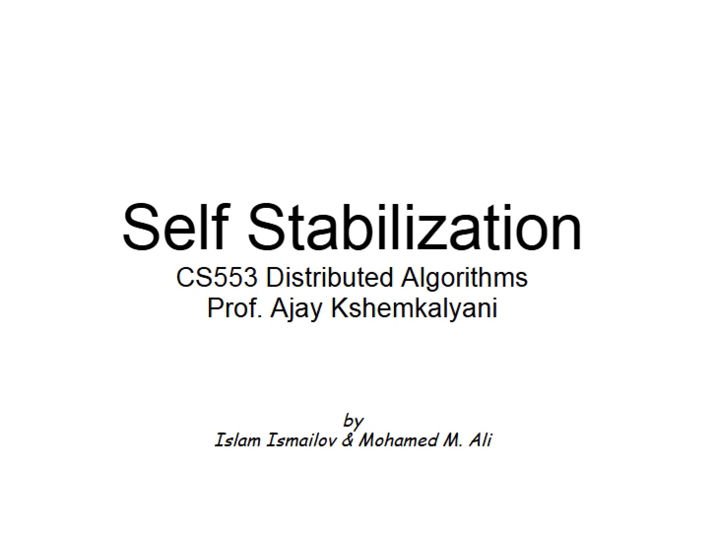 Algorithms for Distributed Computing