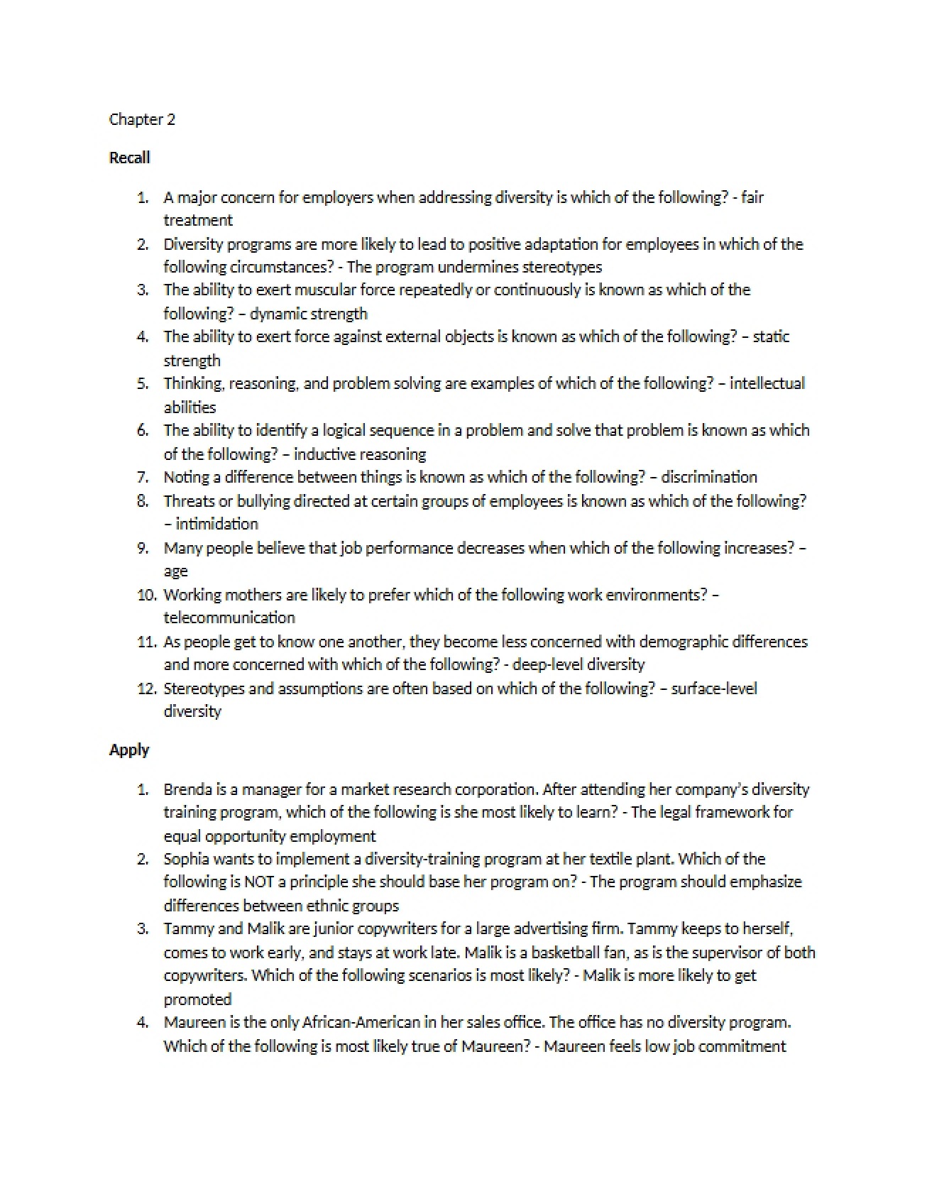 Recall Concepts