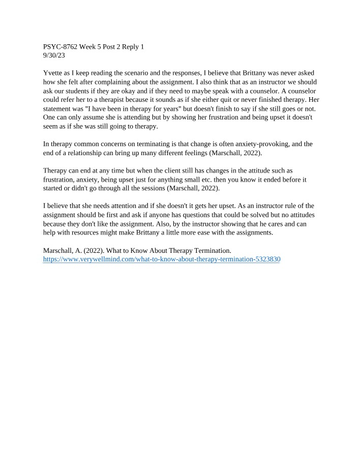 Week 5 Post 2 Reply 1 - PSYC 8762