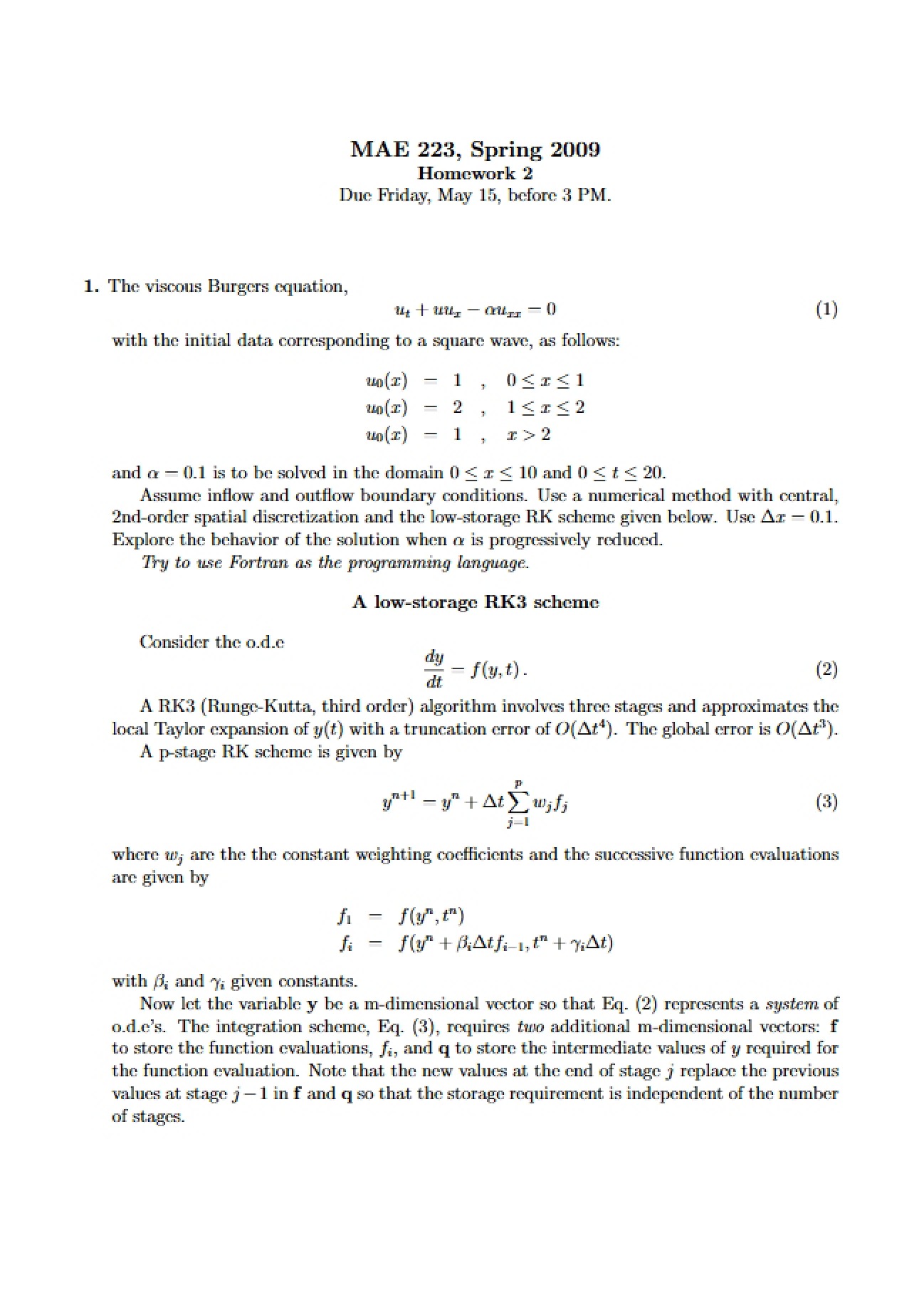 Computational Fluid Dynamics Homework 2