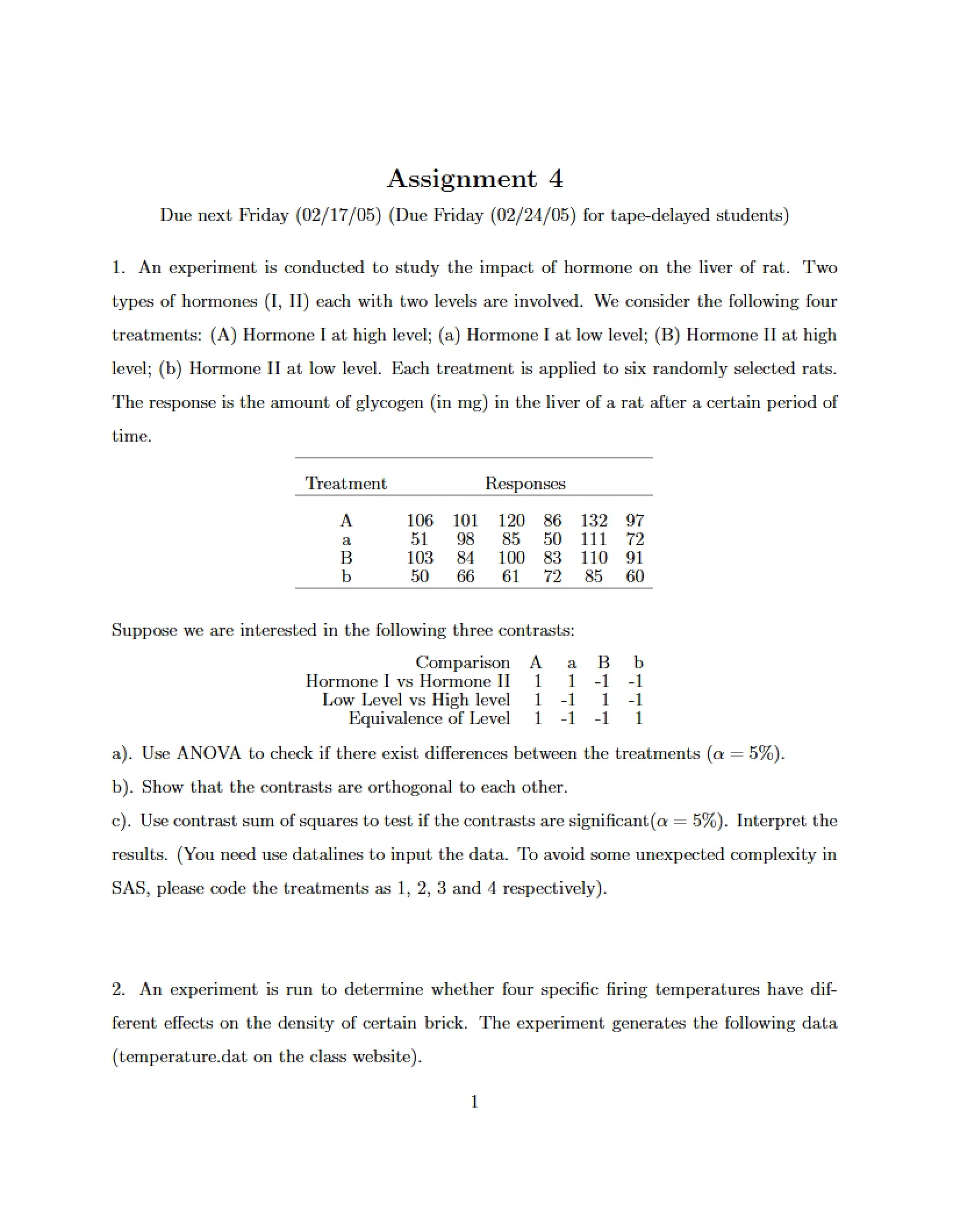 Fourth Assignment
