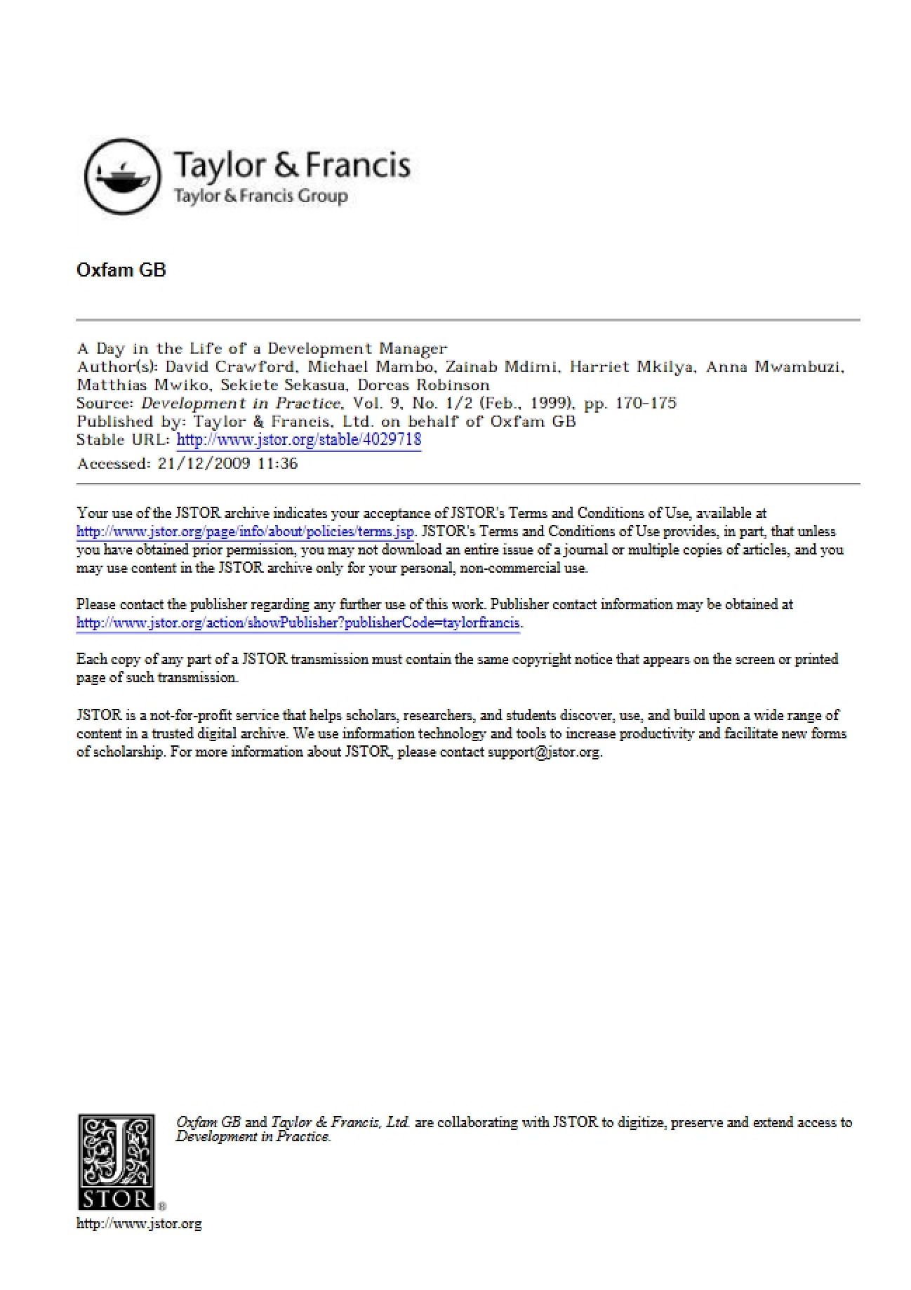 Crawford Public Administration Case