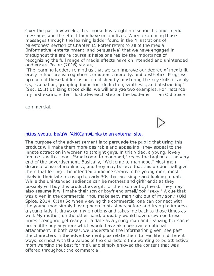 Effects of Media Messages on Audiences and the Importance of Media Literacy