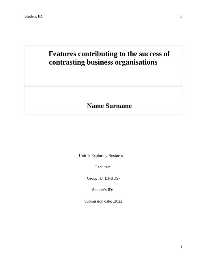 Business Features of Successful Organizations