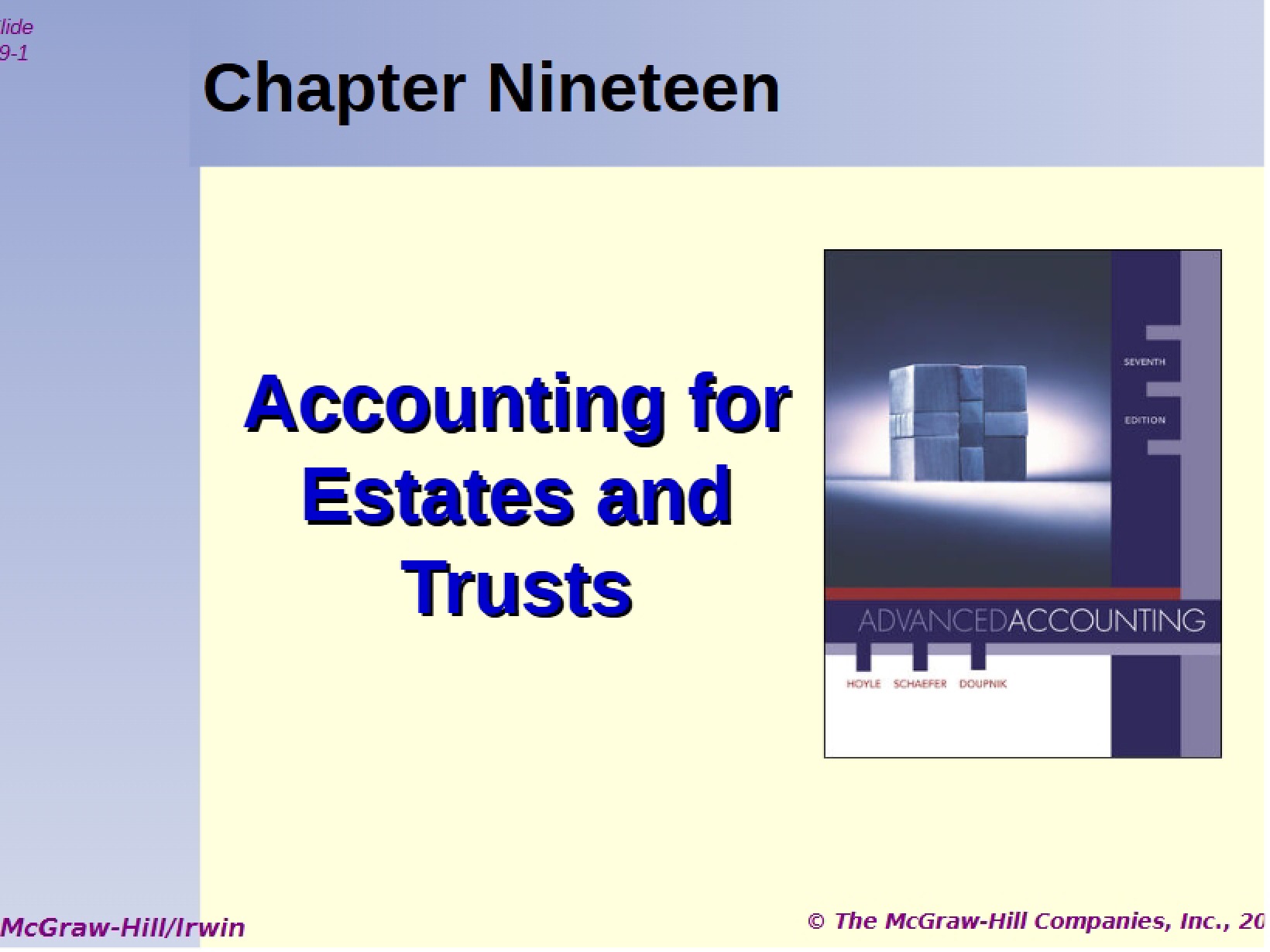 Nineteenth Chapter International Accounting