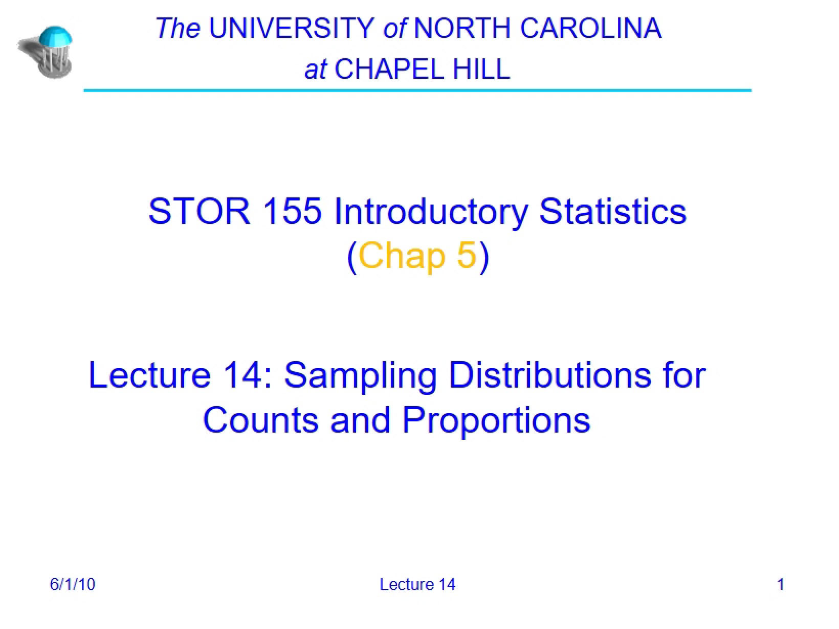 Proportions and Counts Sampling Distributions