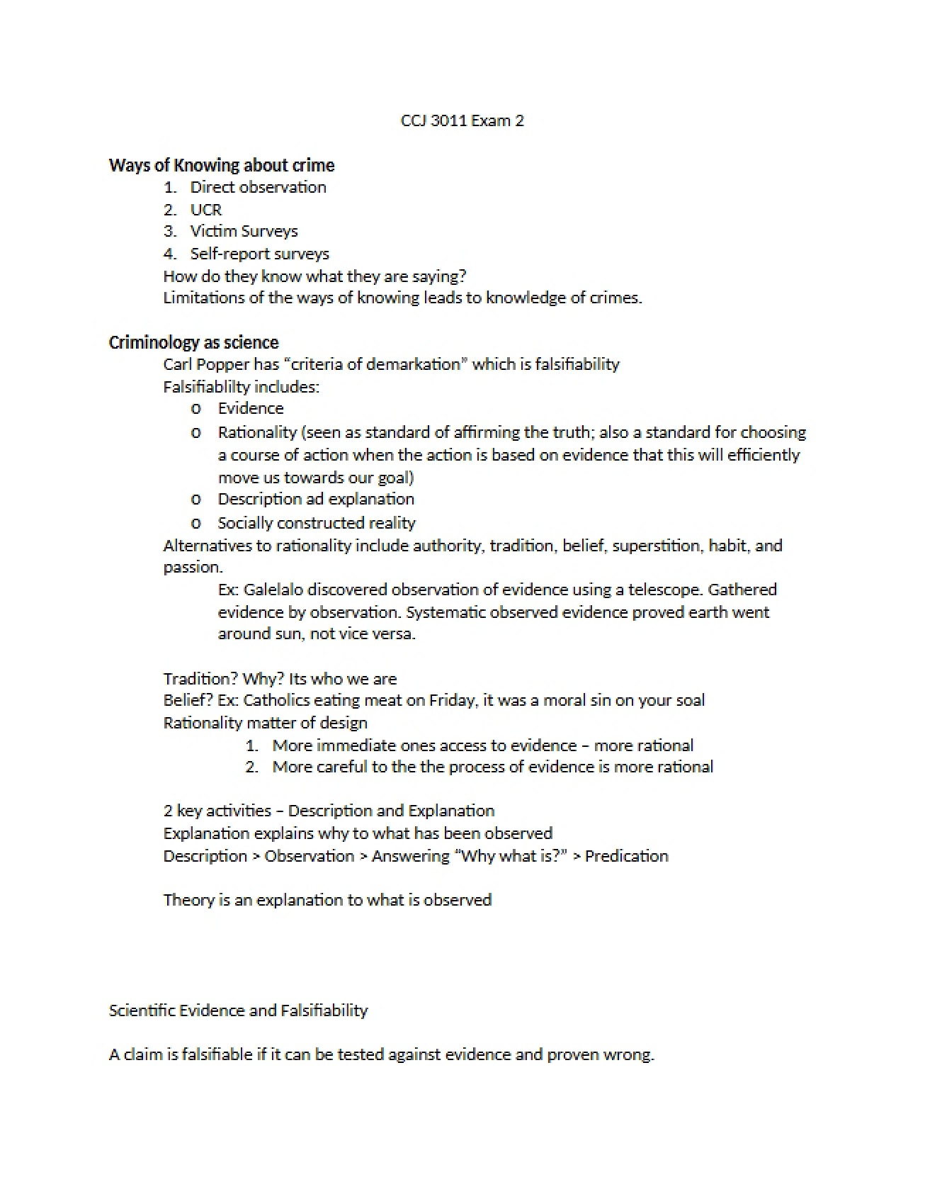 Second Examination Materials