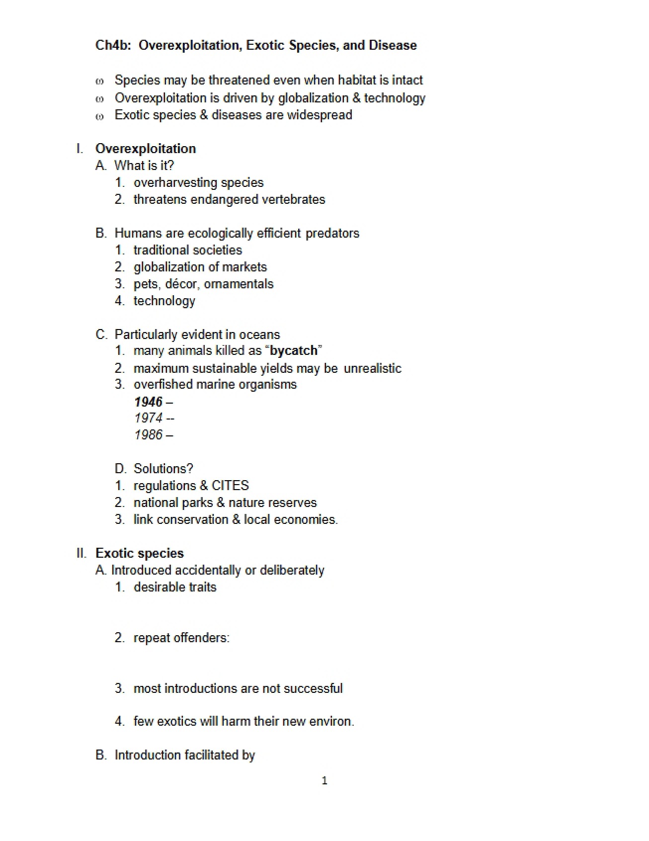 Disease, Exotic Species, and Overexploitation