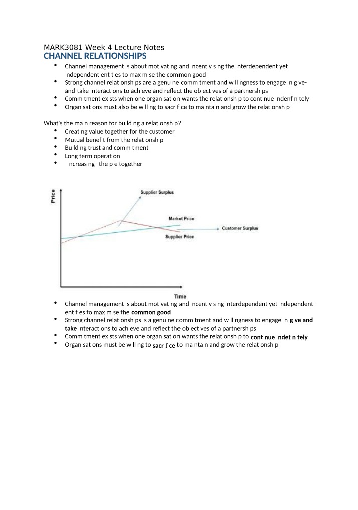 Week 4 Lecture Notes for MARK3081