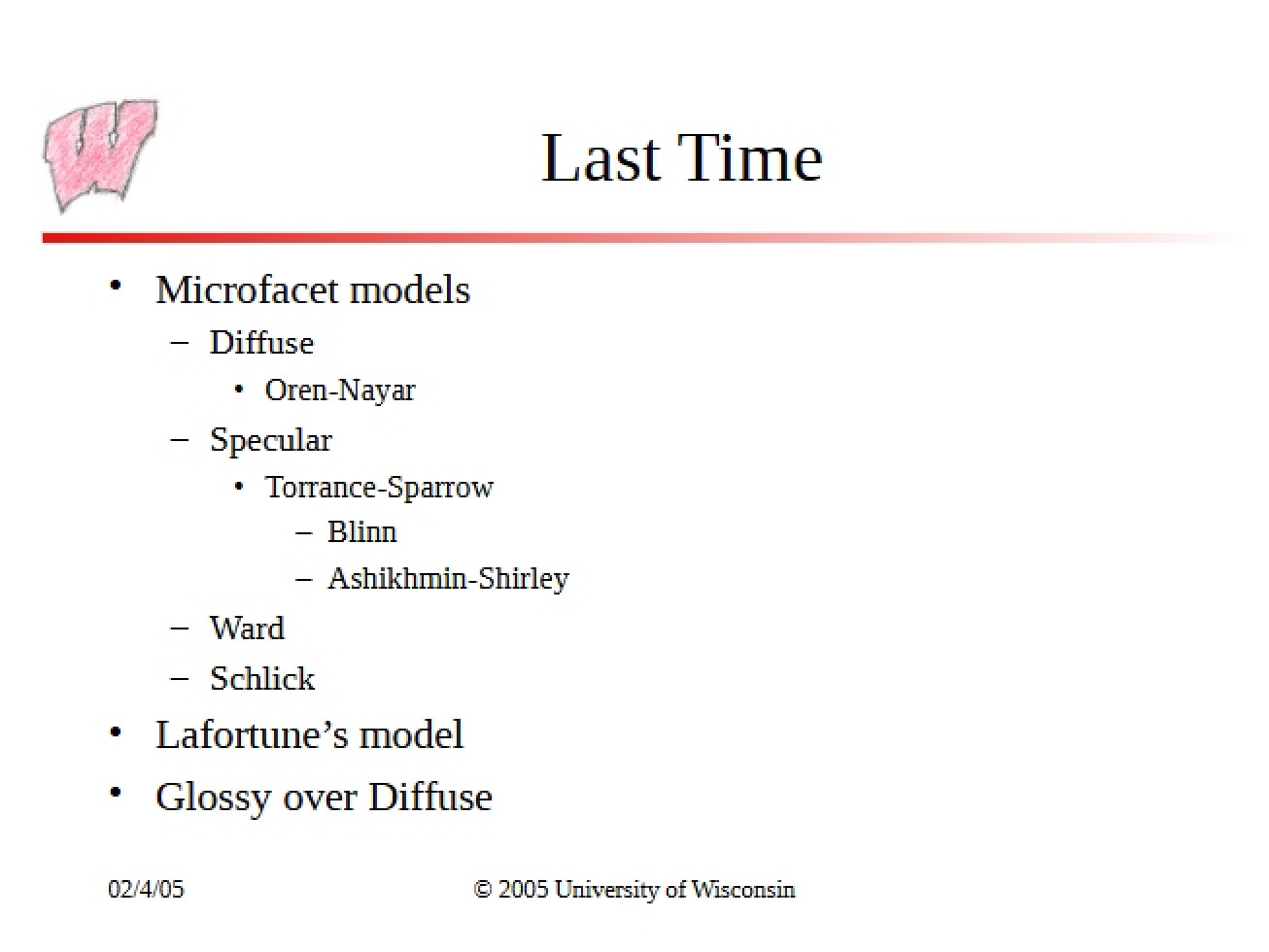 Models of Reflectance