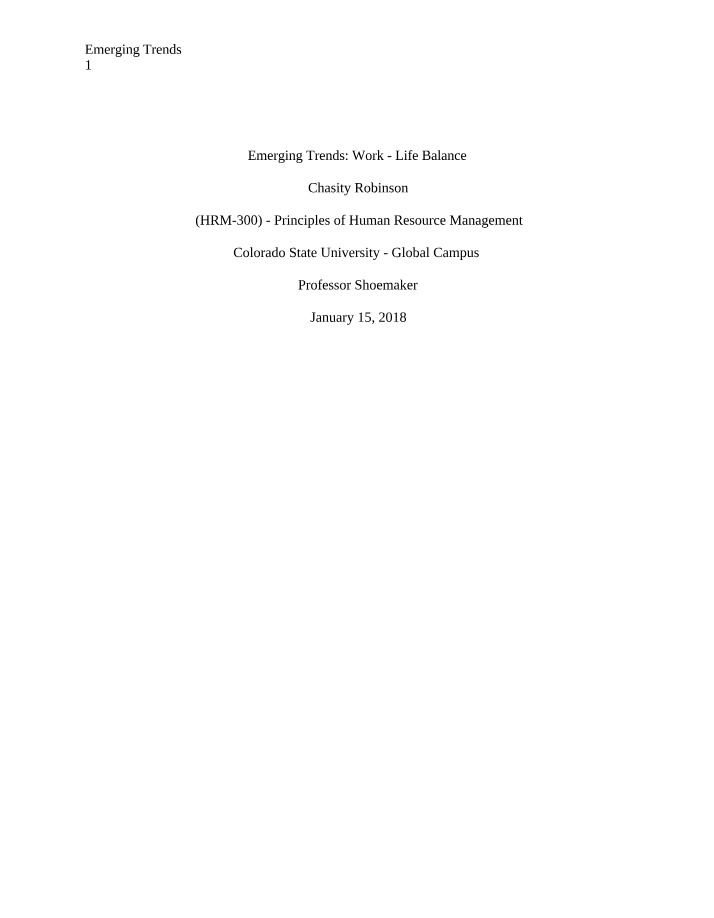 Emerging Trends in Achieving Work-Life Balance for Success