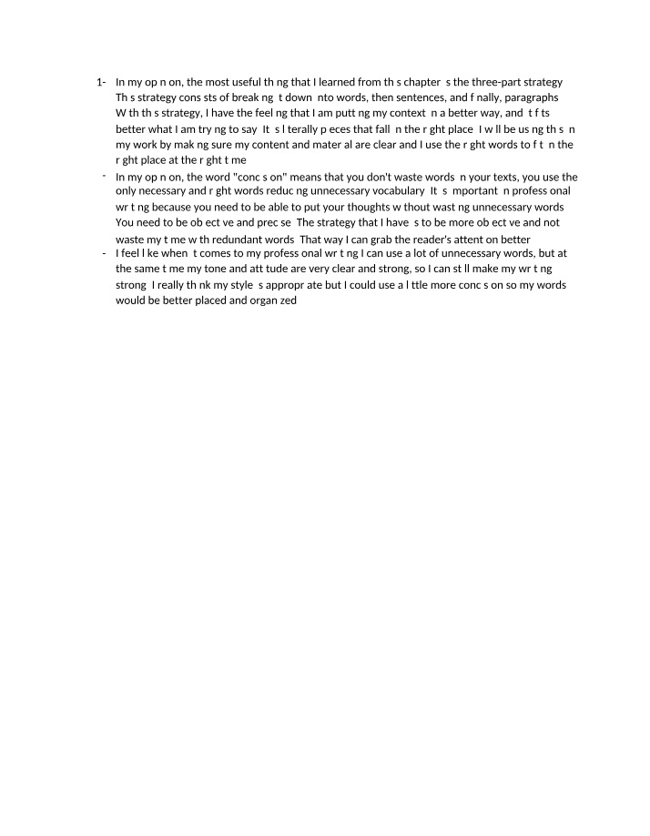 Writing Strategies for Conciseness - Chapter Summary