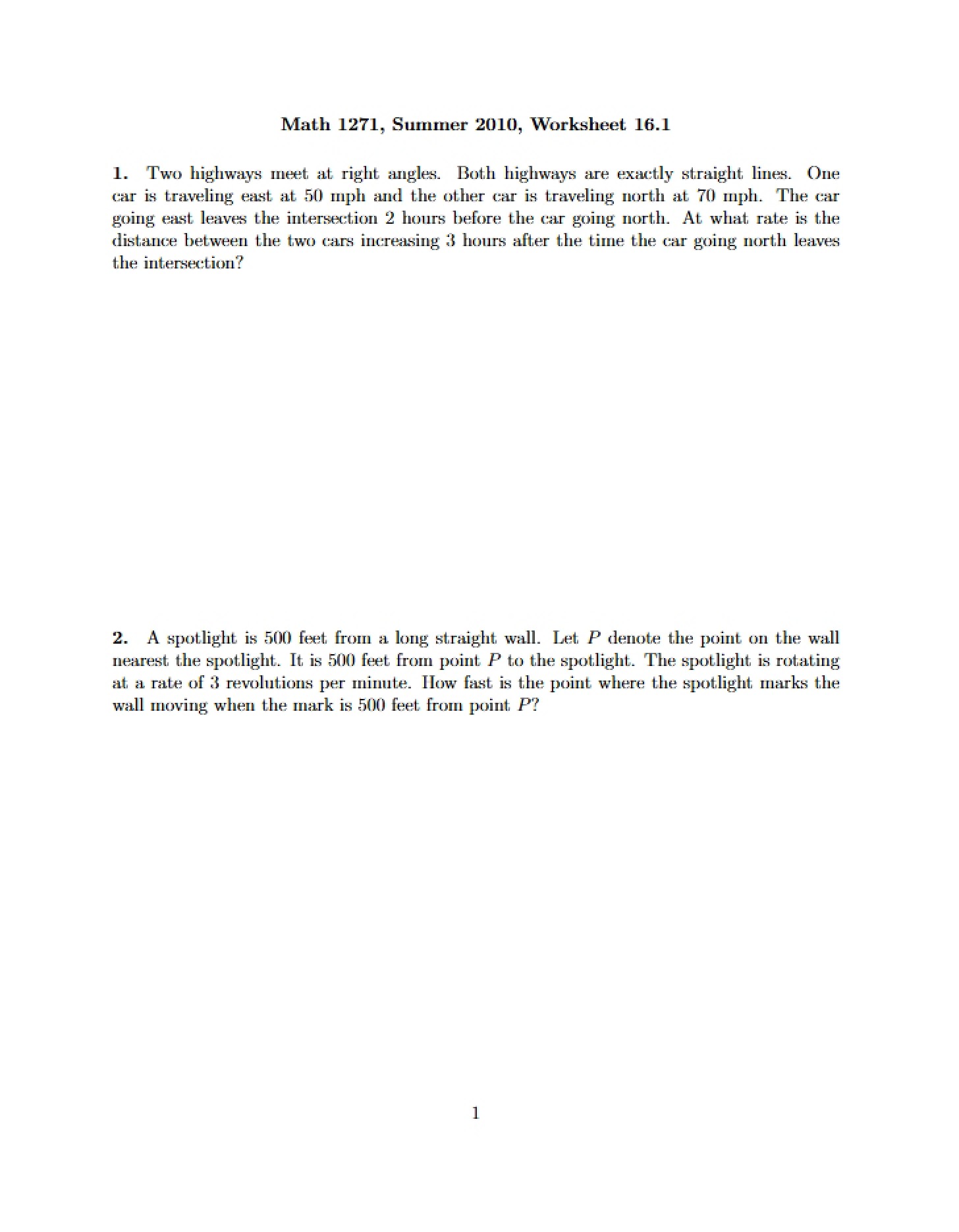 Math 1271 Activity 16.1