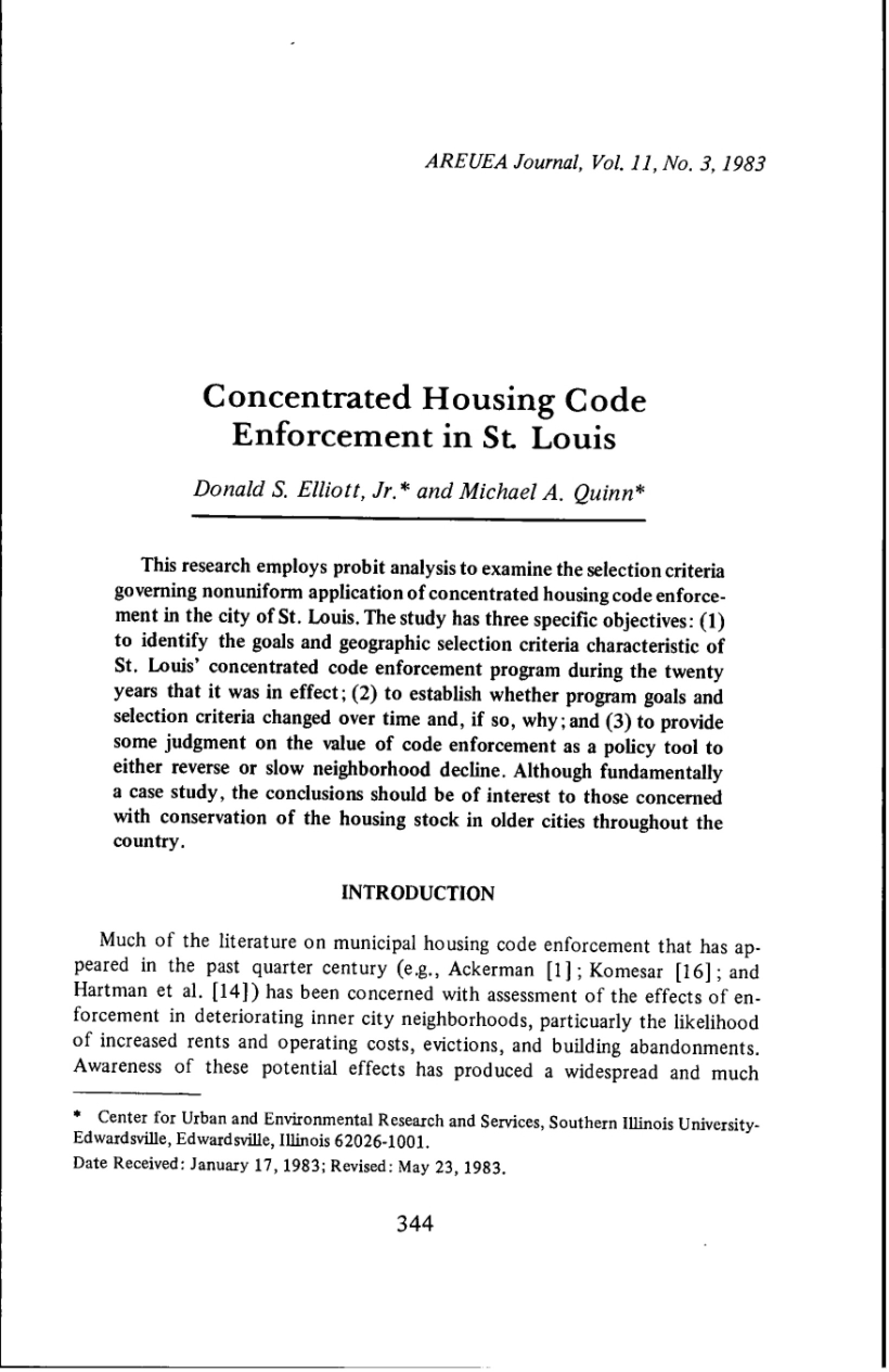 Housing Code Concentration