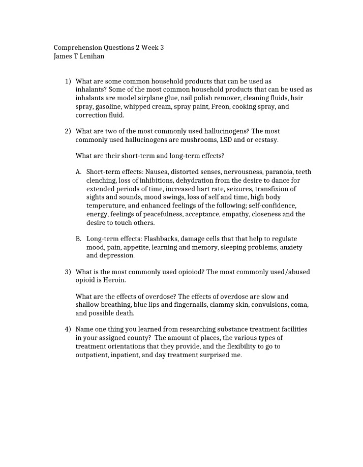 Comprehension Questions - Week 3