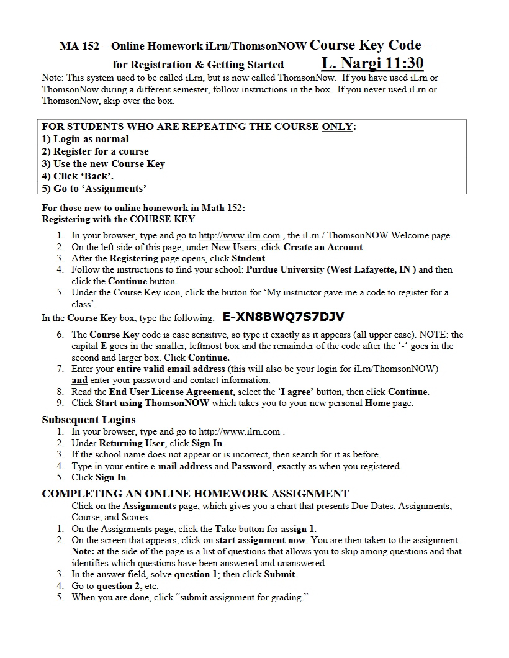 Homework Completed Online