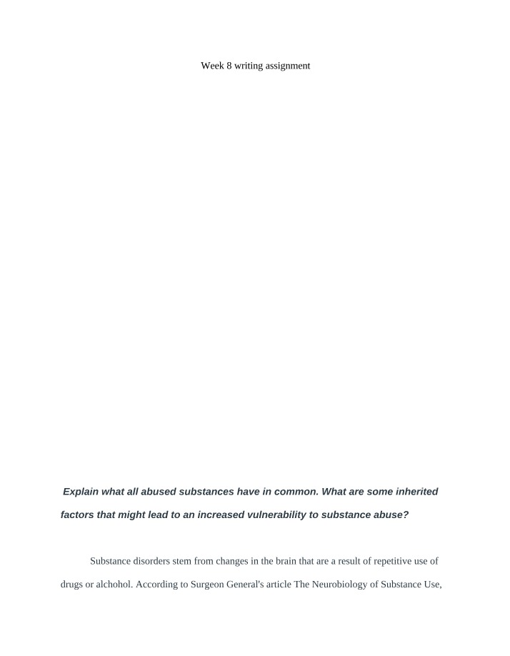 Writing Assignment for Week 8