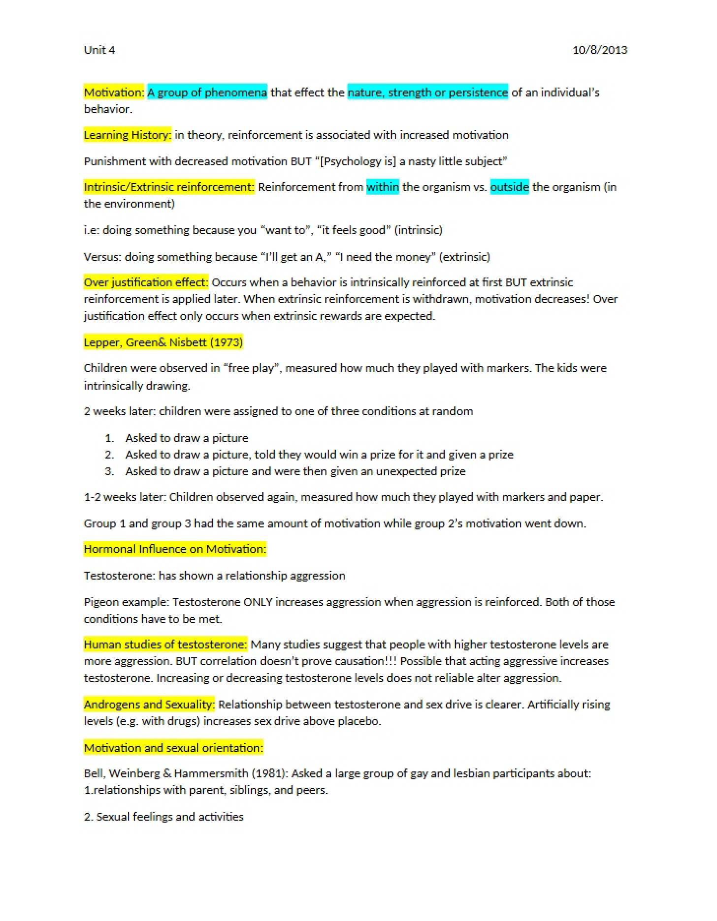 Notes on Lecture
