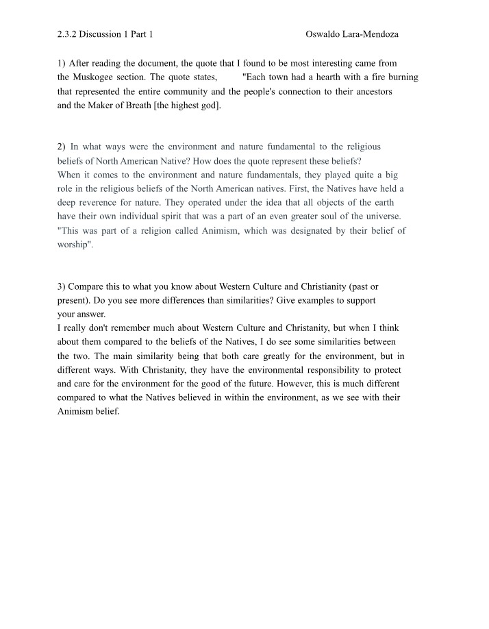 Part 1 of Discussion 1