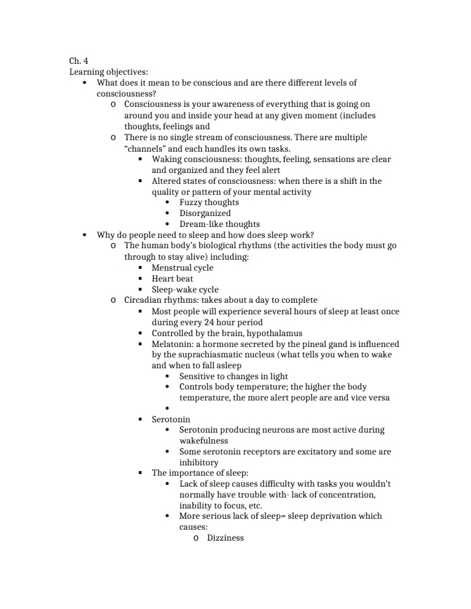 Notes on Psych Lecture