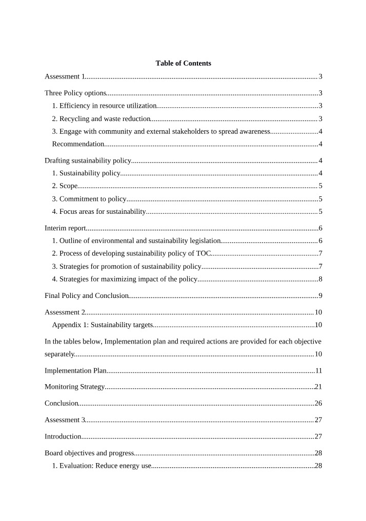 Drafting a Sustainability Policy for Efficiency and Recycling