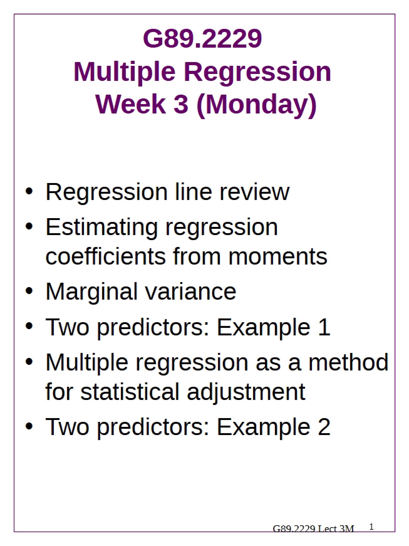 Concepts in Multiple Regression