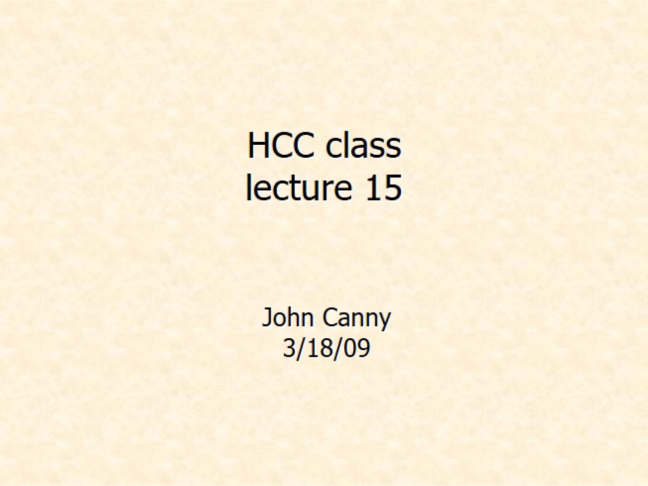 Course Lecture Notes
