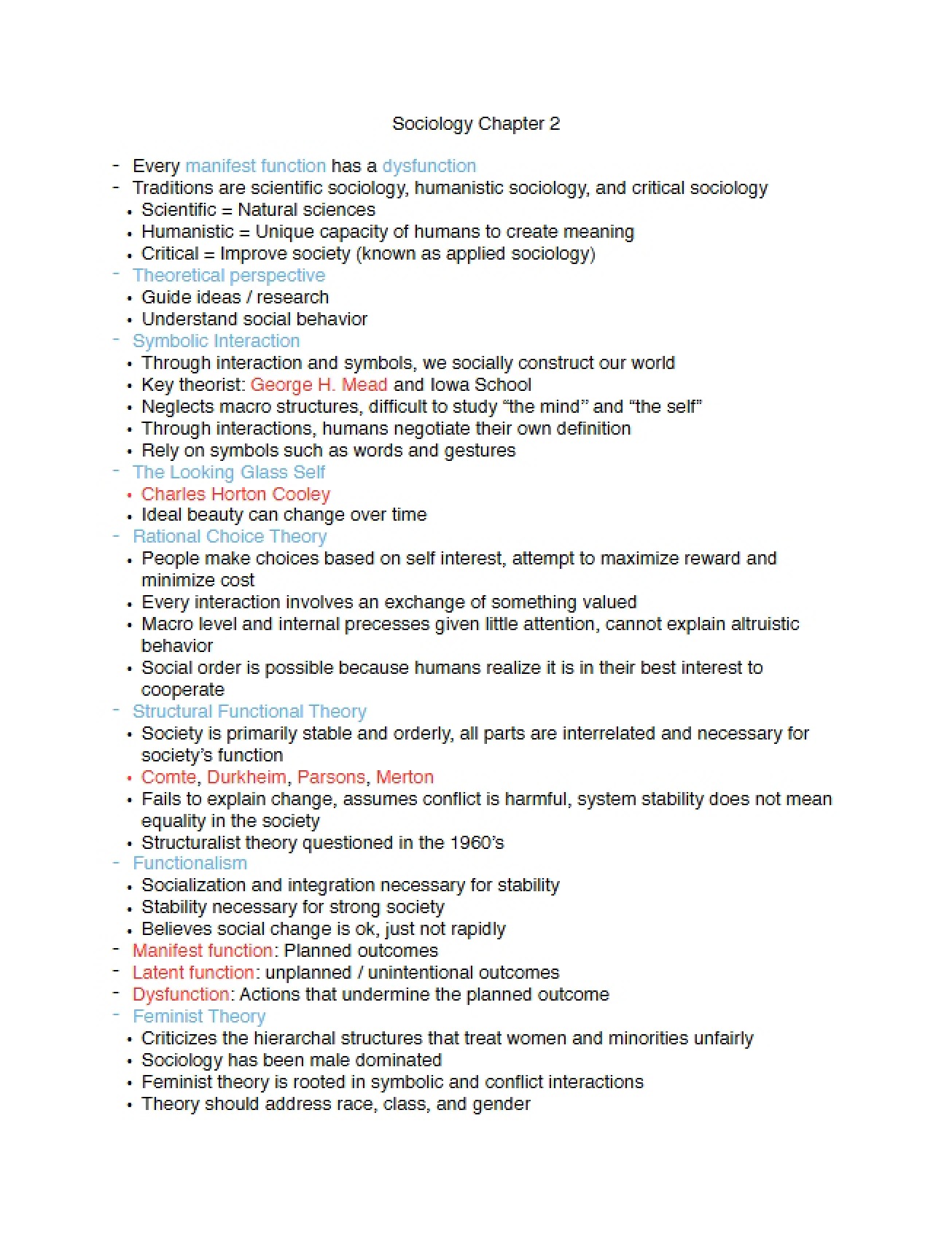 Sociology Chapter 2