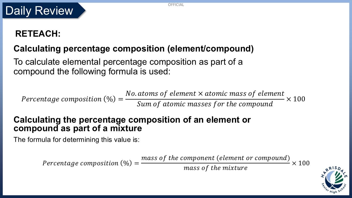 Year 11 Chemistry - Ionic Bonding