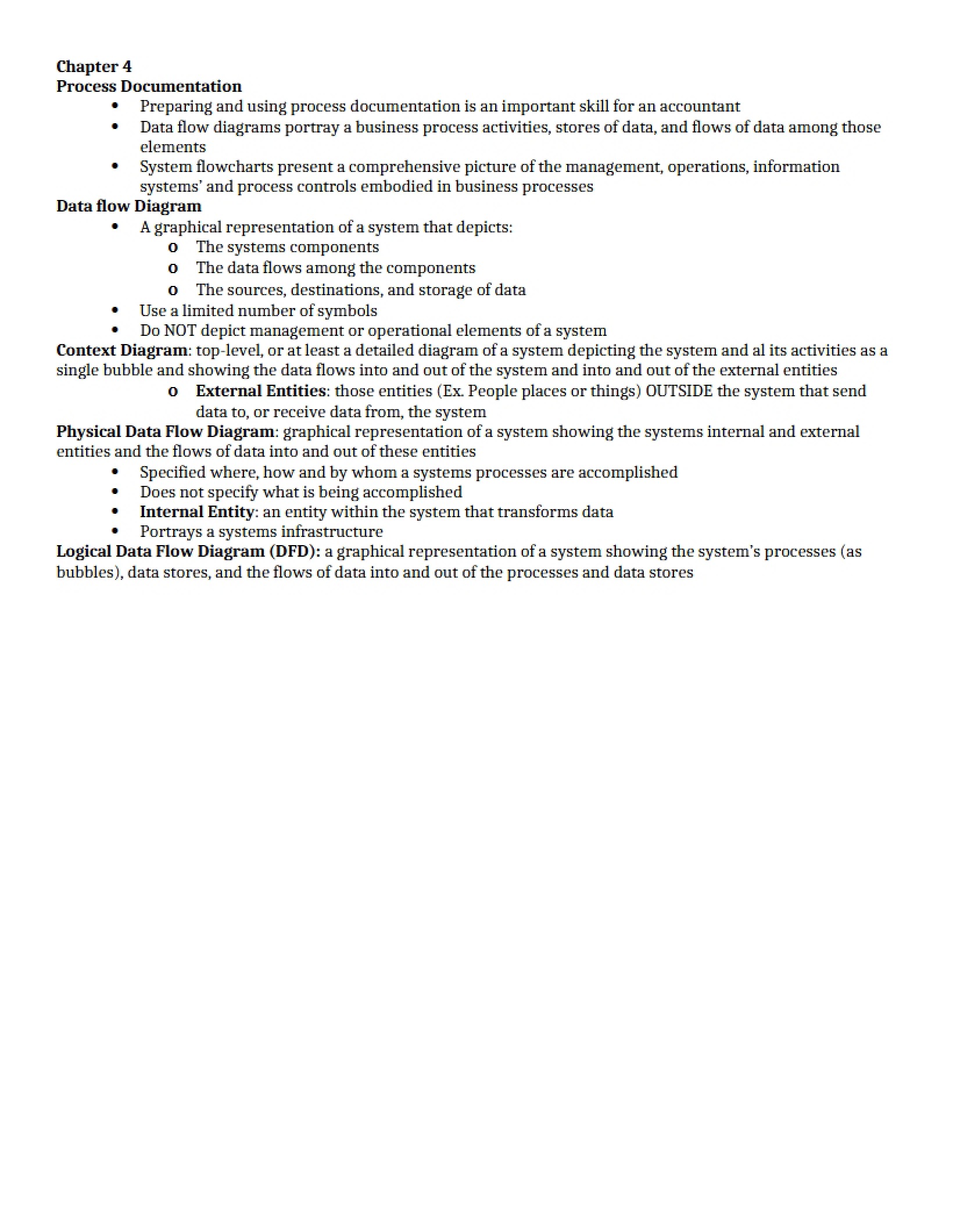 Documentation of Processes (Chapter 4)
