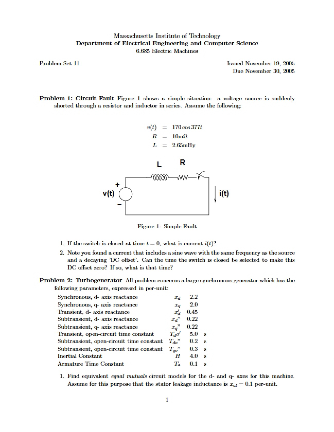 Problem Set Eleven
