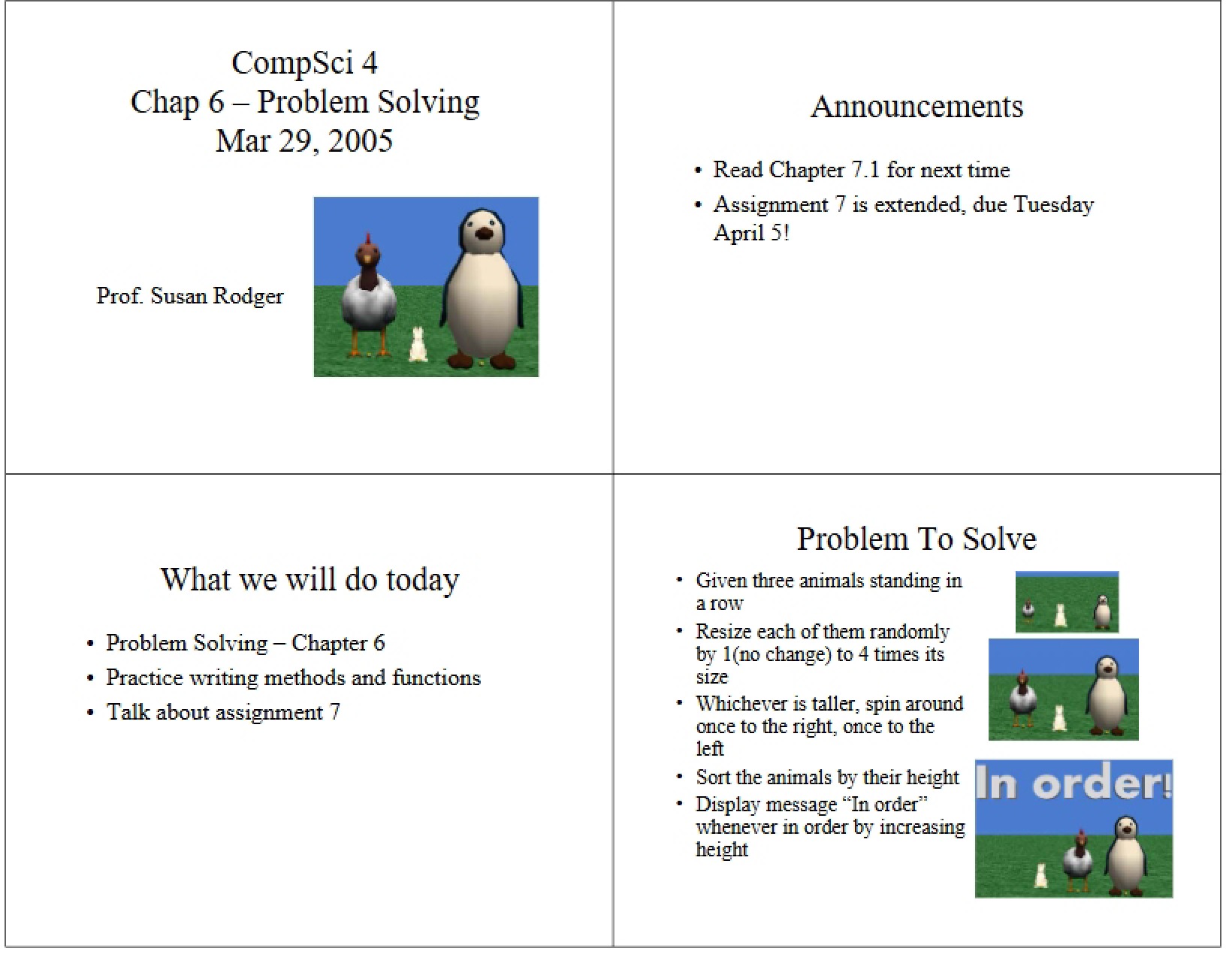 Problem Solving in Chapter 6