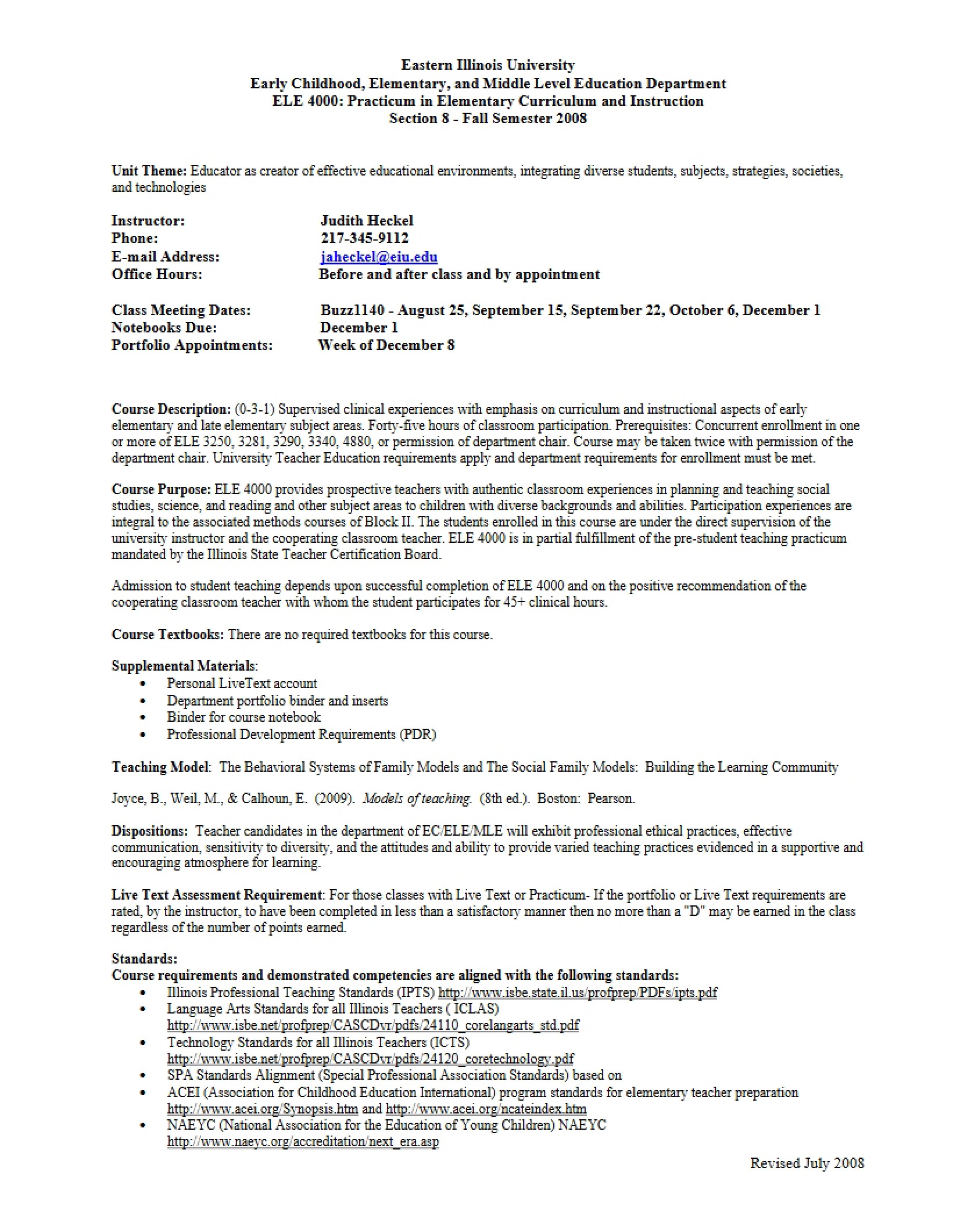 Syllabus - 6 Pages