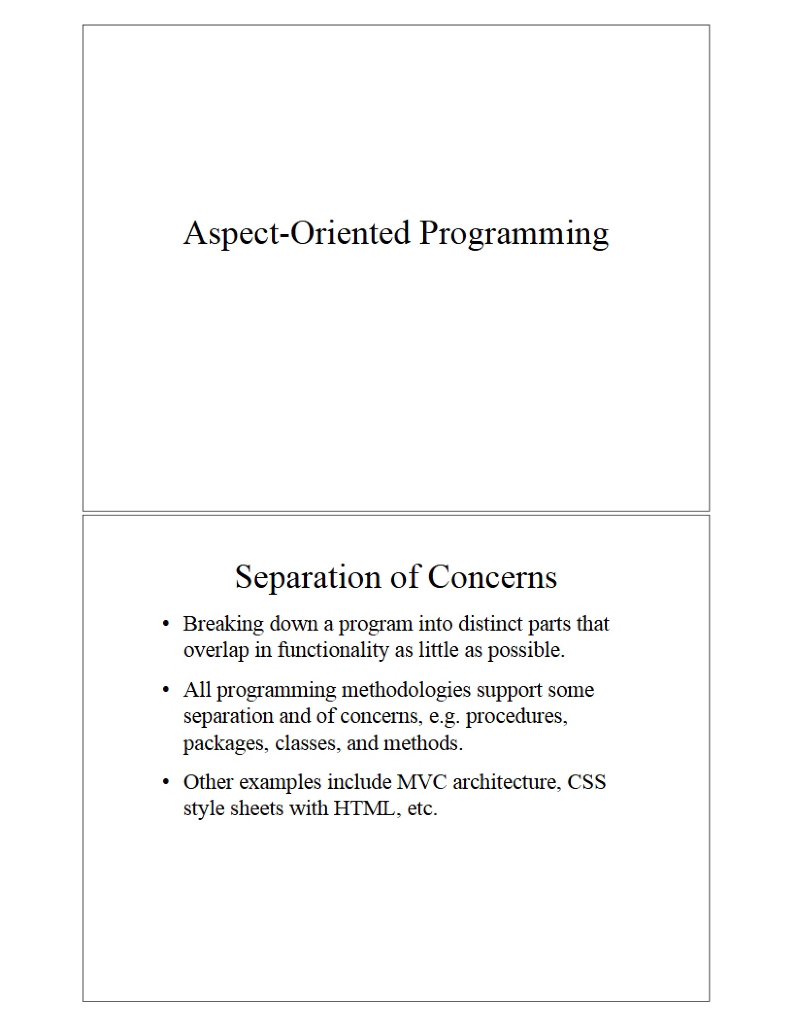 Concepts of Aspect-Oriented Programming